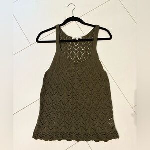 Angel Kiss Olive Green Knit Tank Top NEW